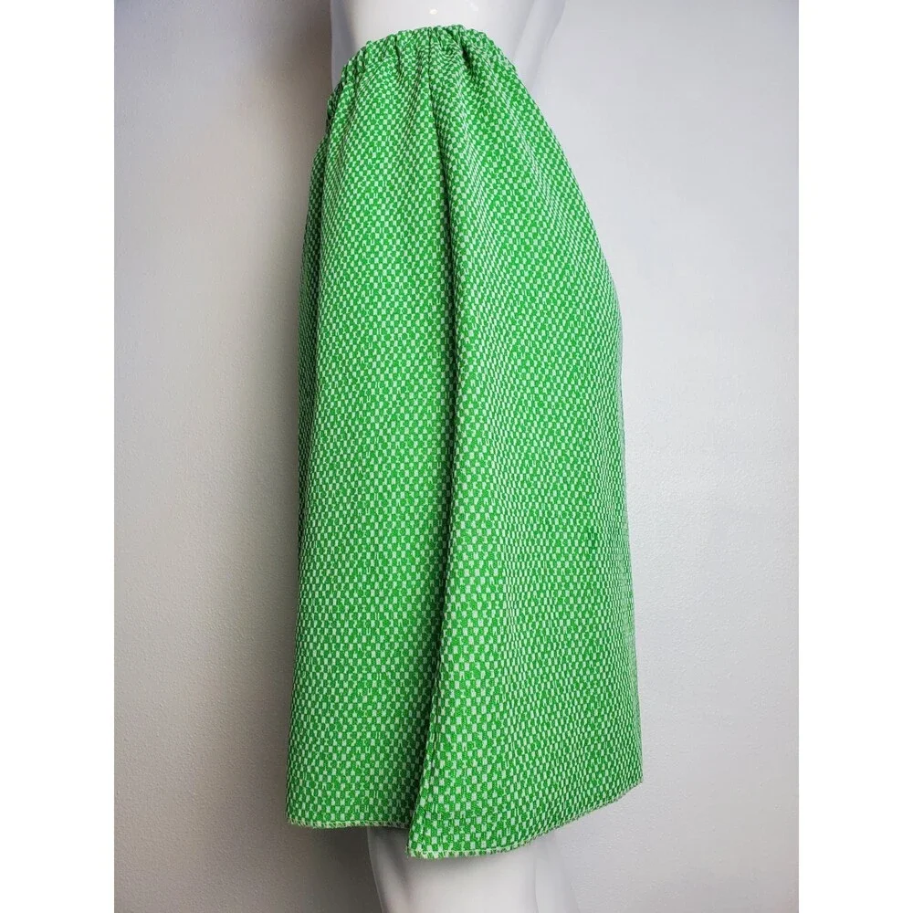 Vintage 70's Green Checkerboard Skirt - Picture 2 of 7